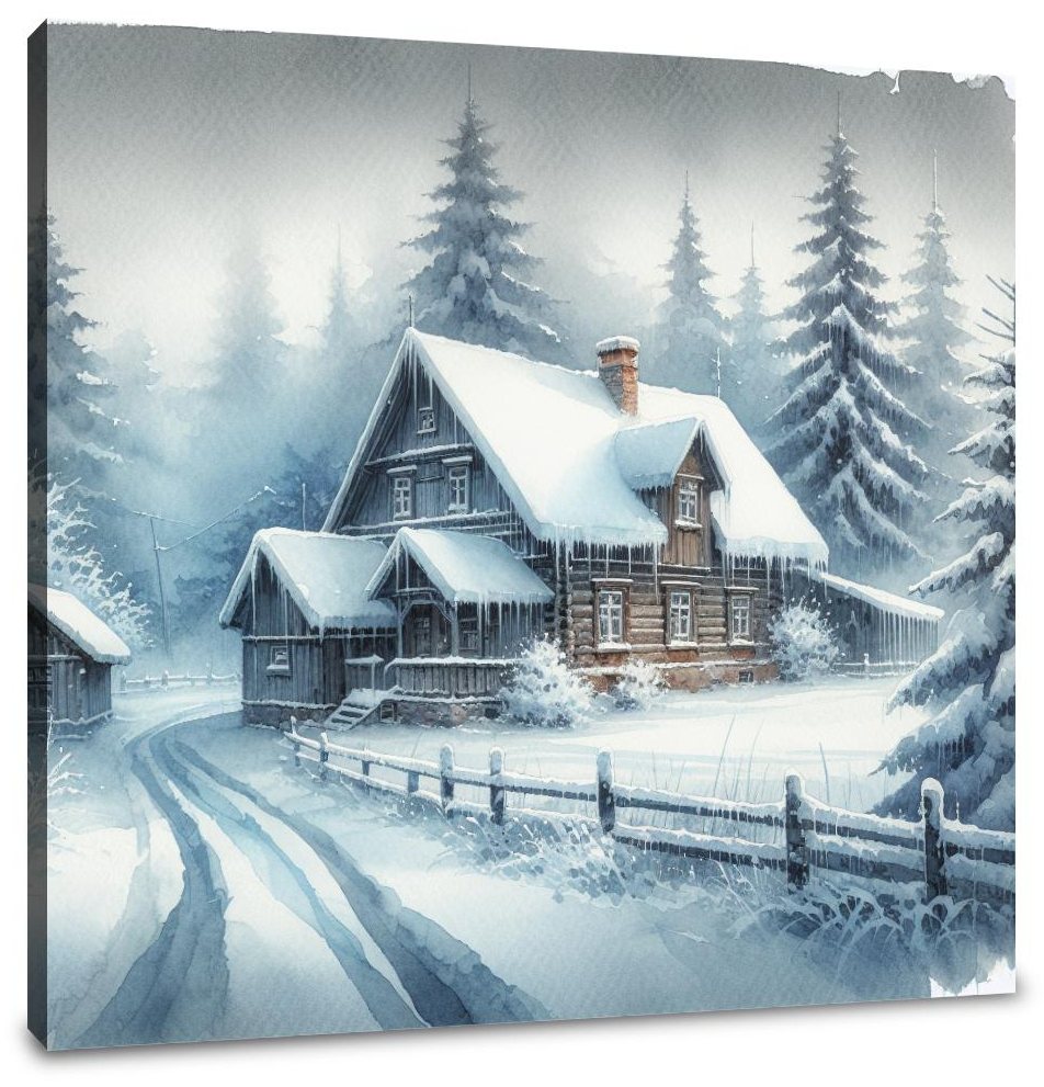 Winter Solitude Watercolour Canvas