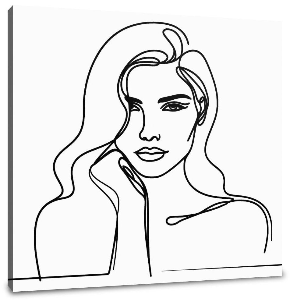 Woman:Line Simplicity Canvas