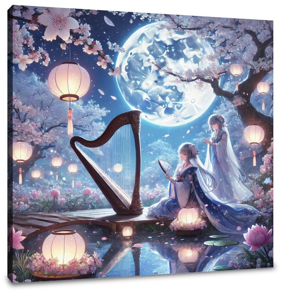 Moonlit Garden Serenade Canvas