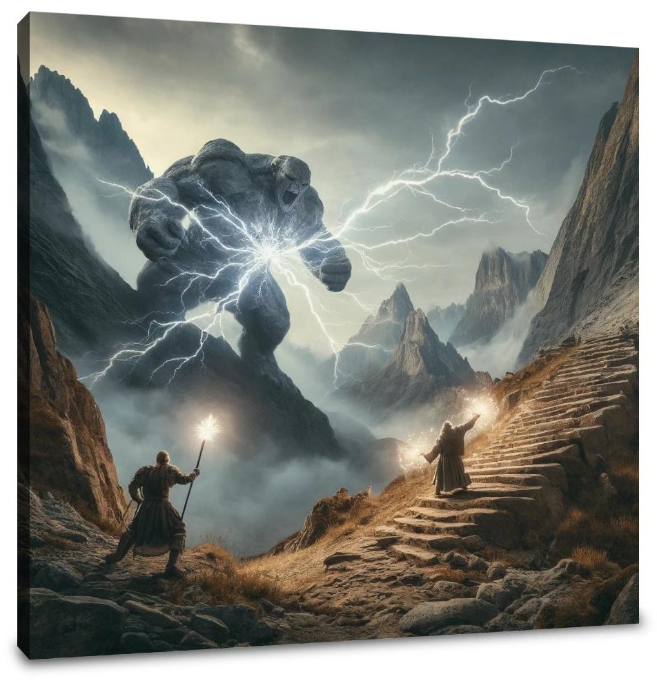 Mountain Pass Showdown Canvas