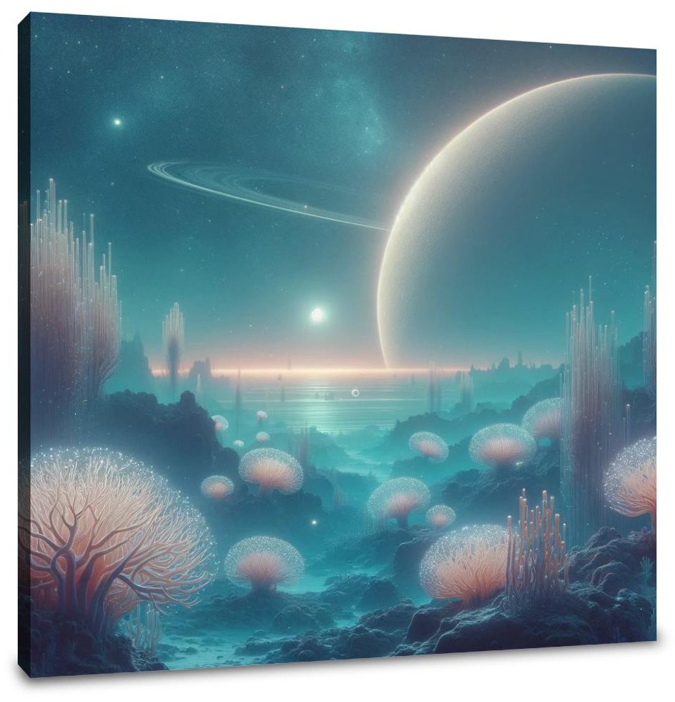 Moonlit Coral Canvas