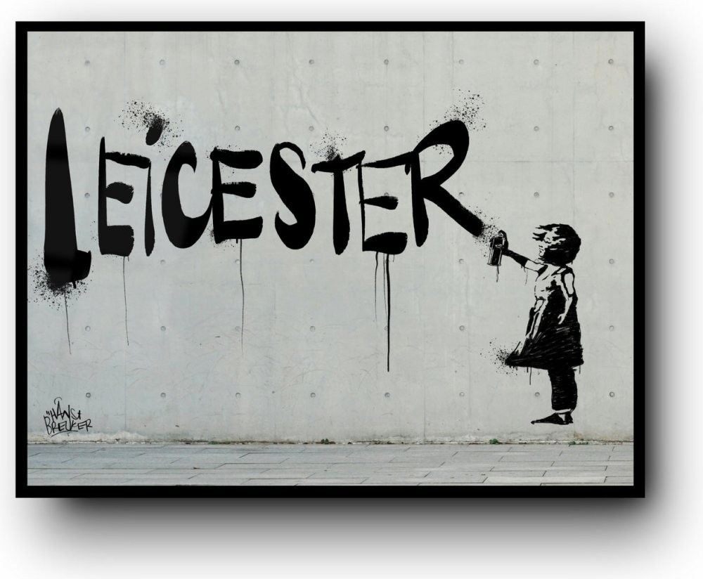 Leicester Spraycan Girl – Leicester City United Inspired Street Art