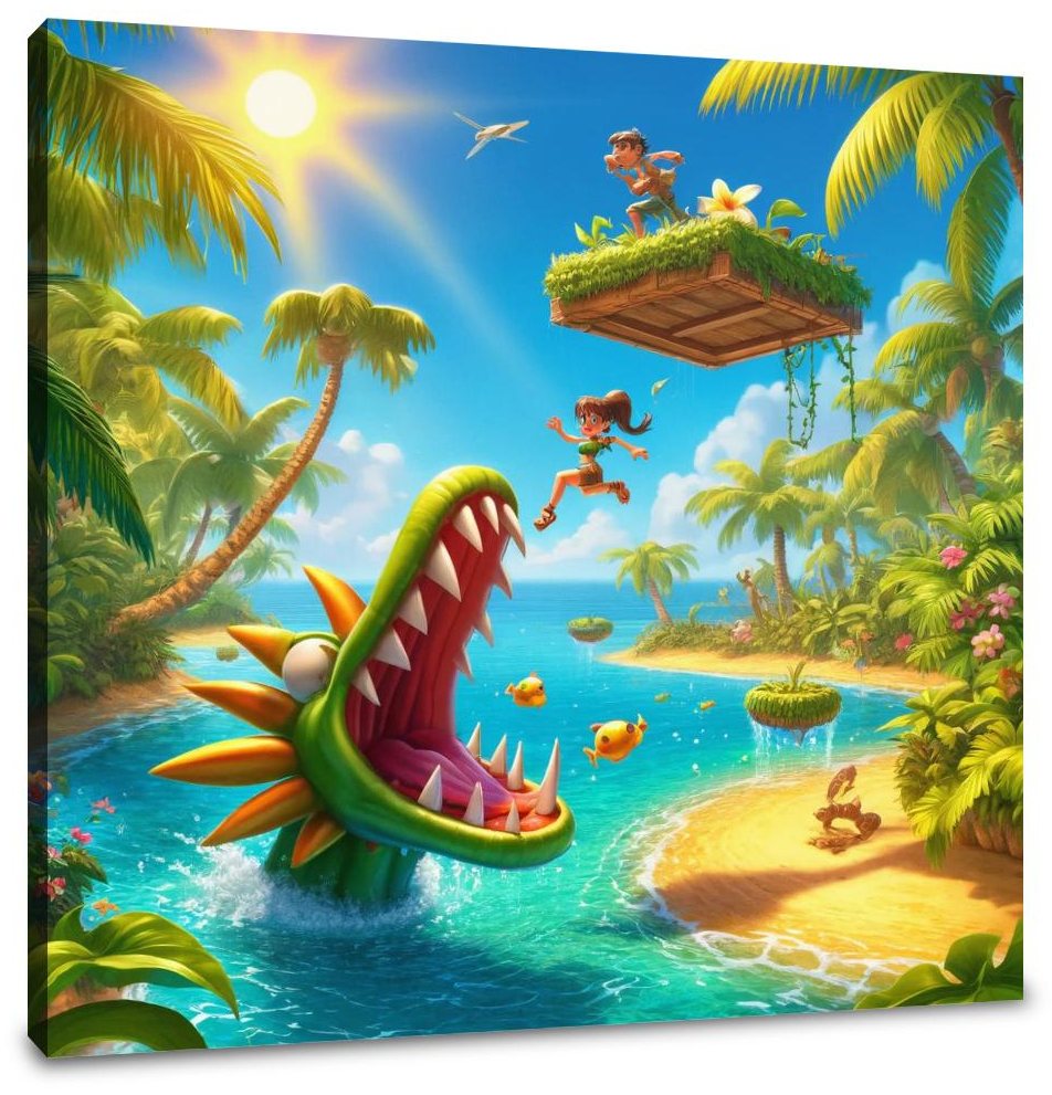 Tropical Island Escape Canvas