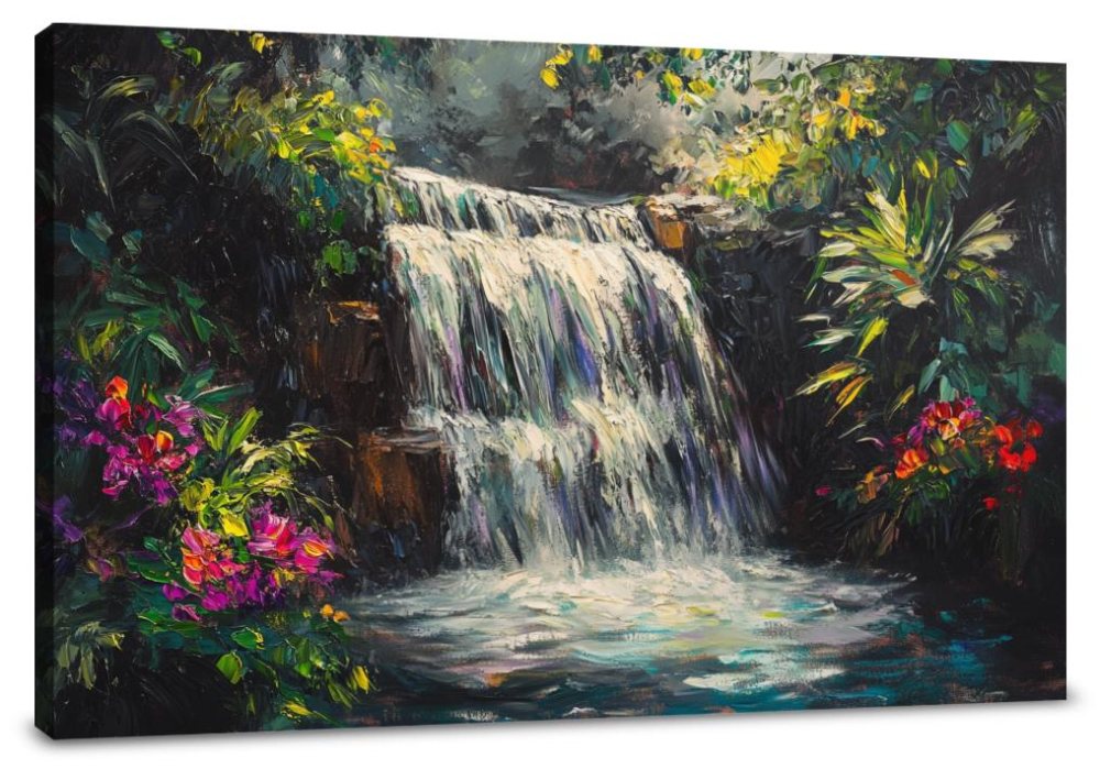 Waterfall Tranquillity Nostalgia Canvas