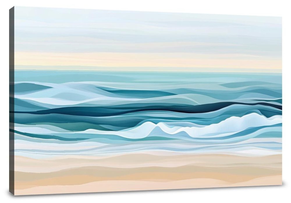 Tranquil Beach Waves Canvas