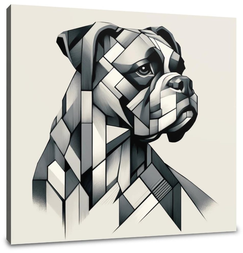 Cubist Companion Fragmented Form Canvas