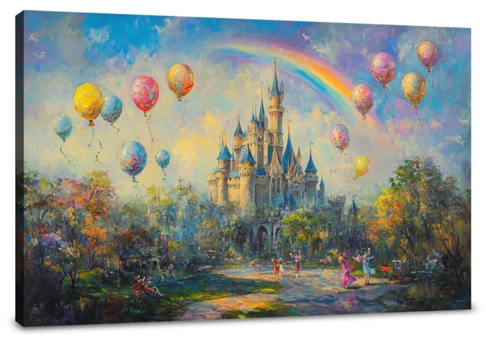 Enchanted Castle Rainbow Canvas