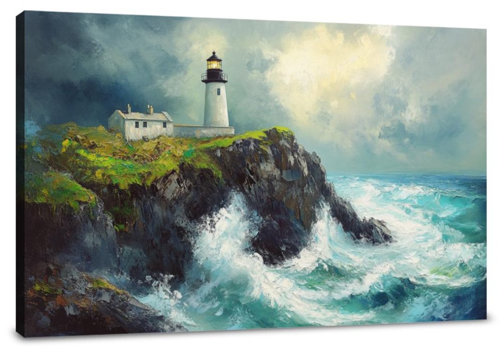 Lighthouse on Emerald Shores Canvas
