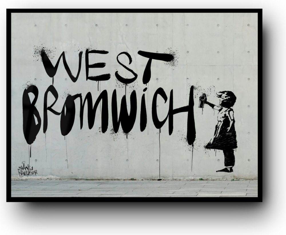 West Bromwich Spraycan Girl – West Bromwich Albion Inspired Street Art
