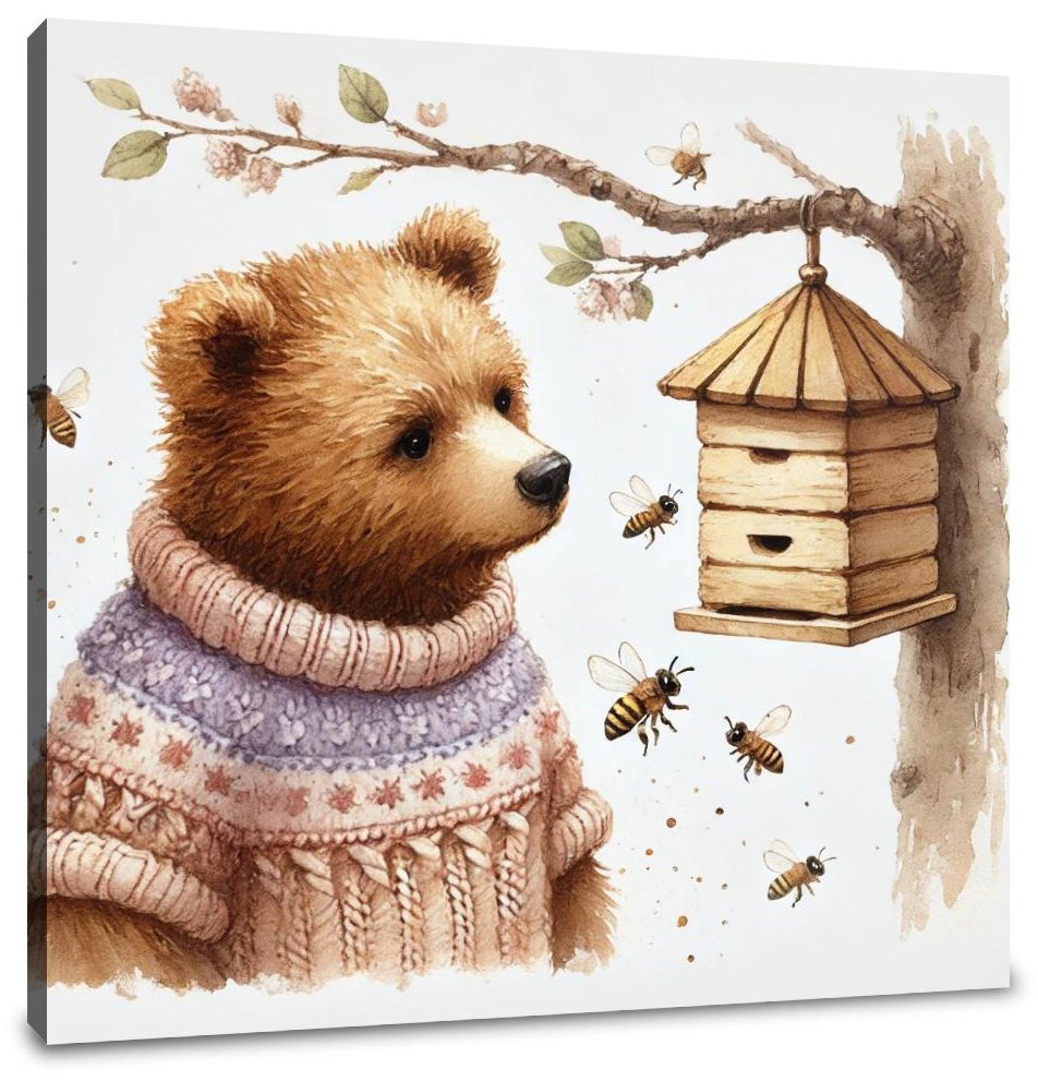 Curious Bear Sweater Canvas