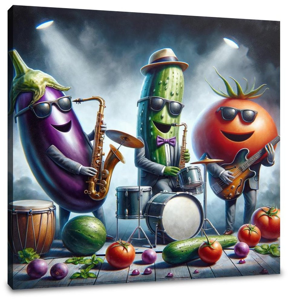 Veggie Musicians Jazz Band Canvas