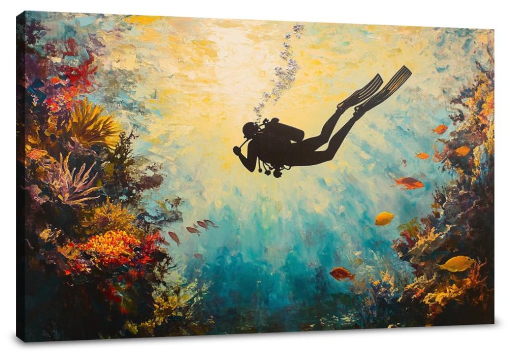 Sunrise Diver Canvas