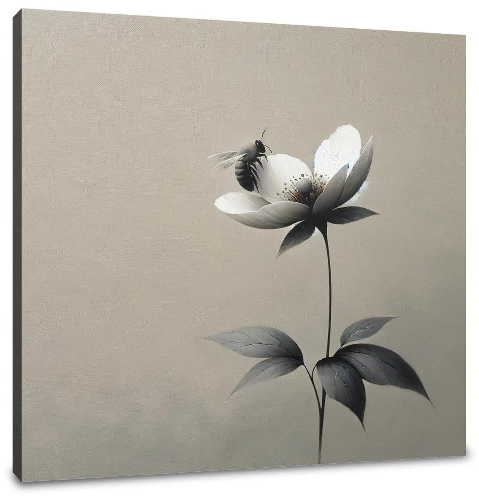 Solitude in Bloom Bee Canvas