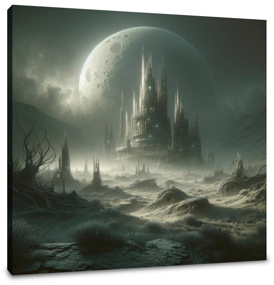 Ancient Relics Under Moonlight Canvas