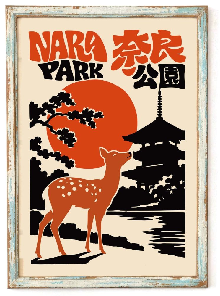 Nara Park Japanese Deer Travel Wall Art Print