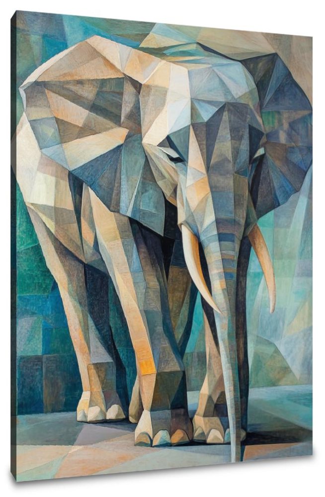 Geometric Majesty Elephant Canvas