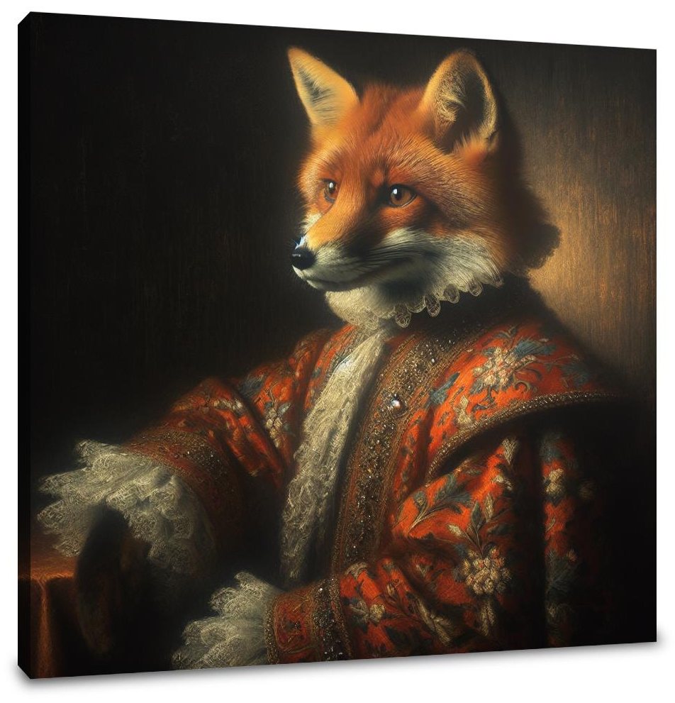 Regal Fox in Twilight Canvas