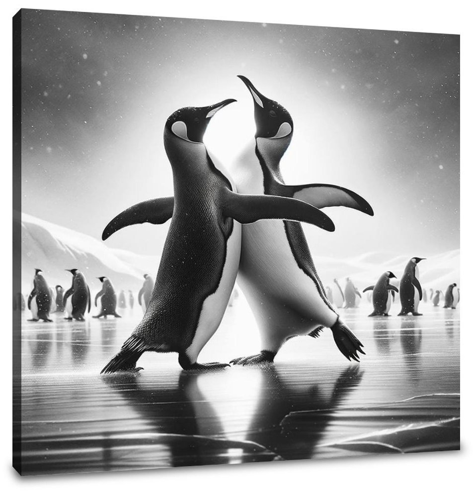 Ice Ballet: Penguin Duo Canvas