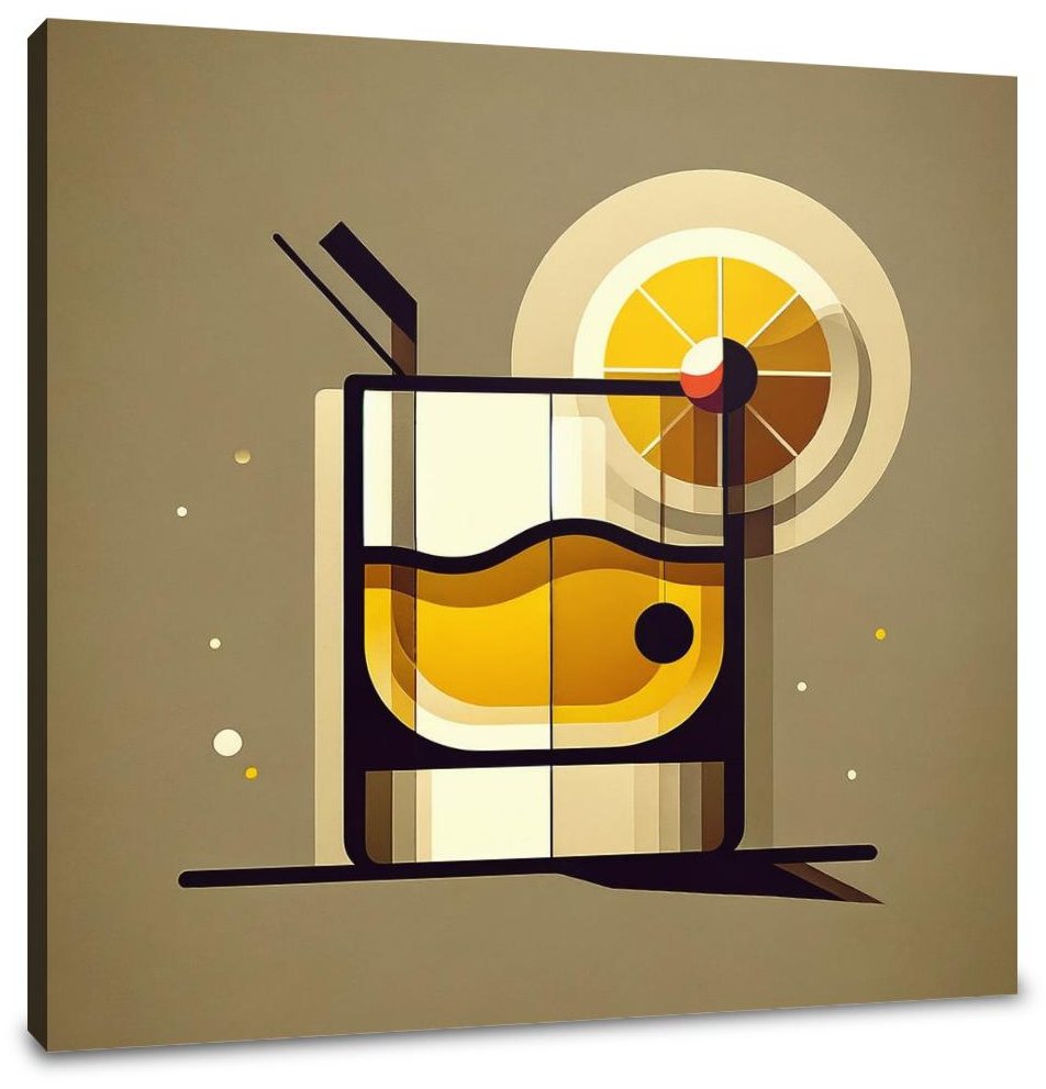 Whiskey Sour Minimalist Art Canvas