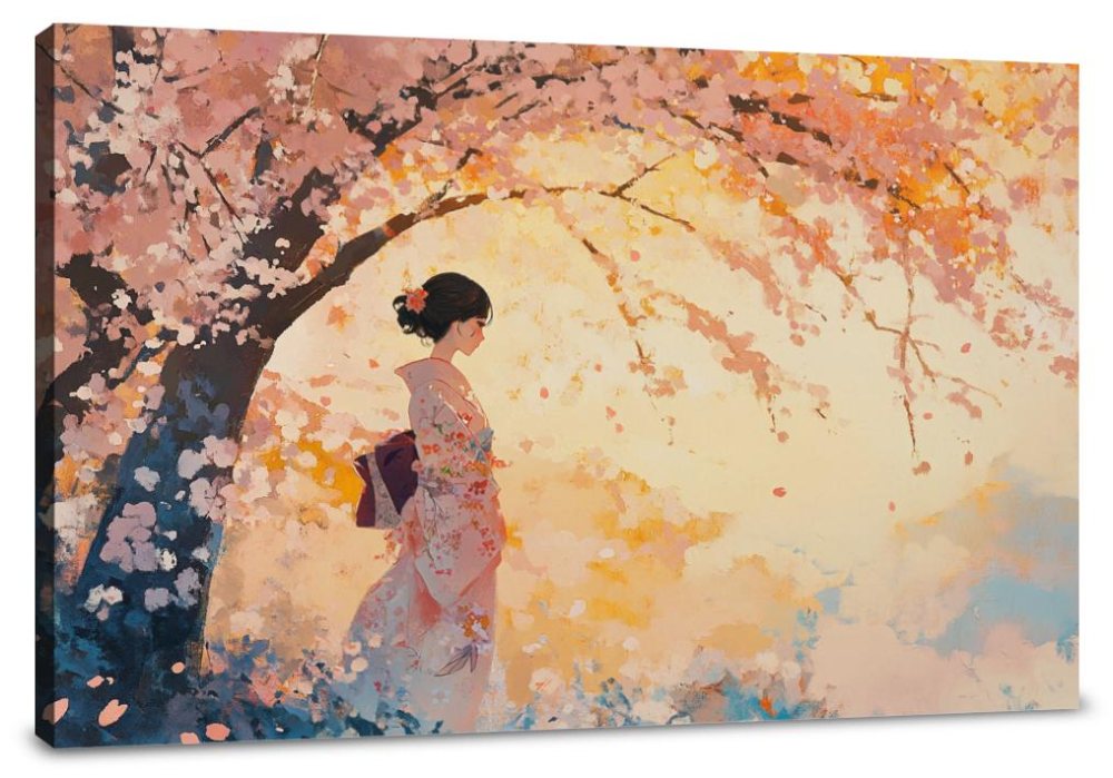 Sakura Sunset Stroll Canvas