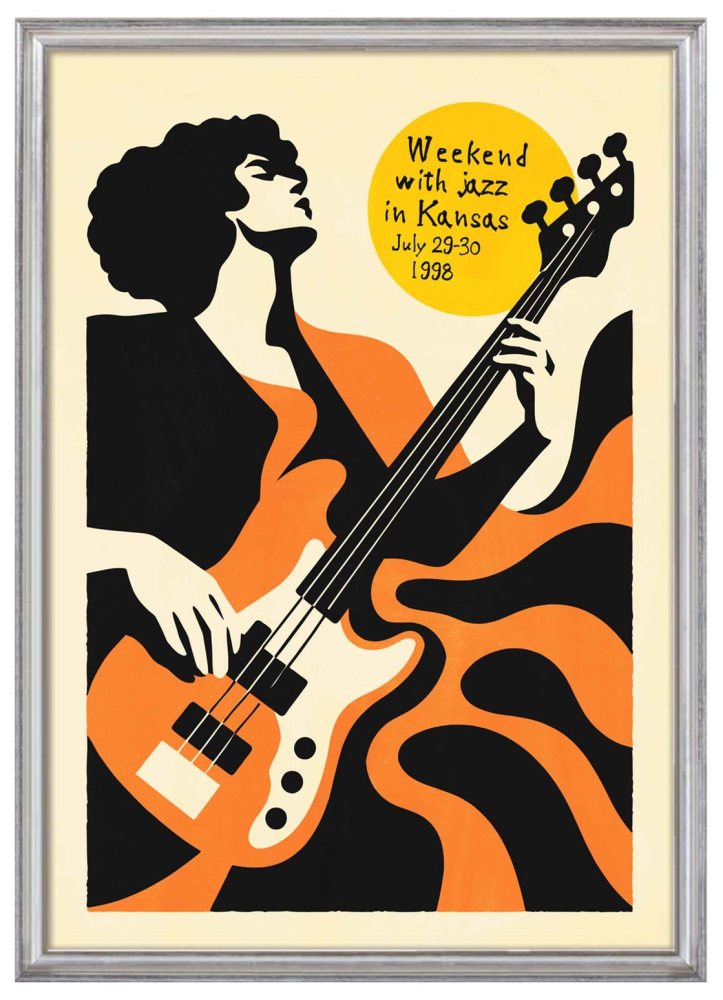 Jazz Bass Guitar Music Poster Print