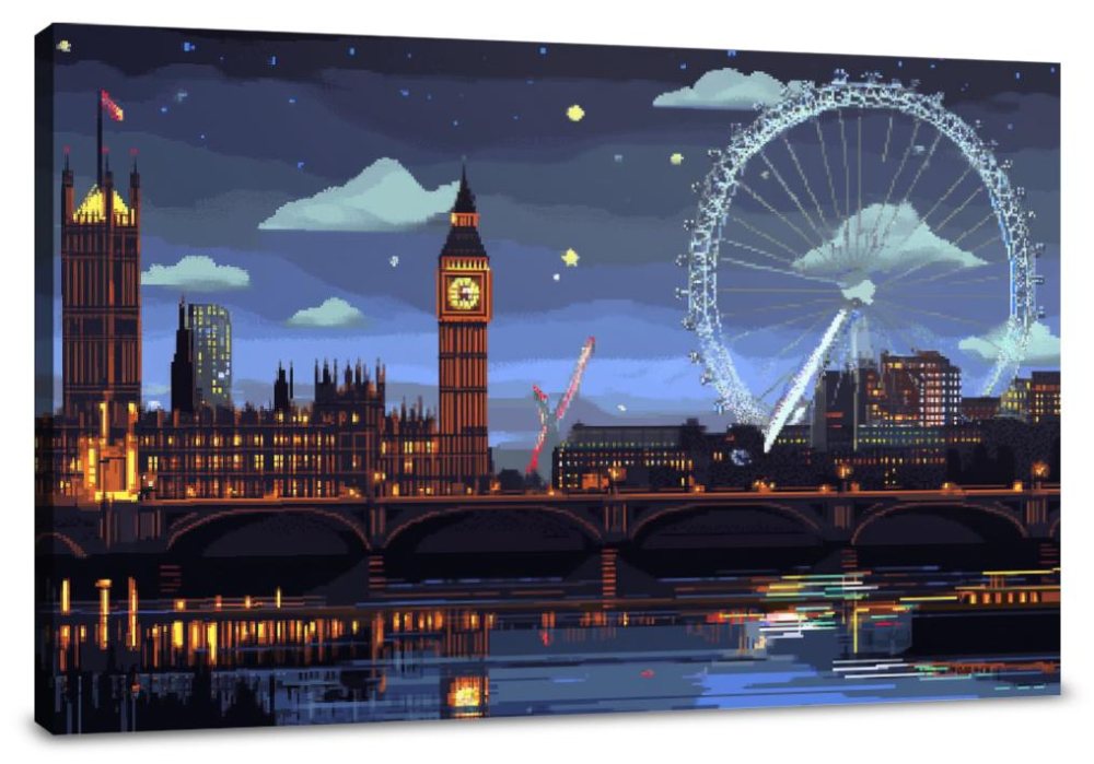 London Skyline Pixel Canvas