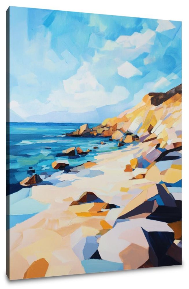 Geometric Beach Canvas