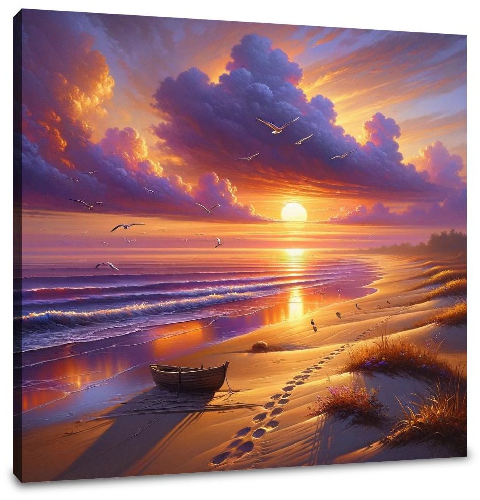 Sunset Serenity Shore Canvas