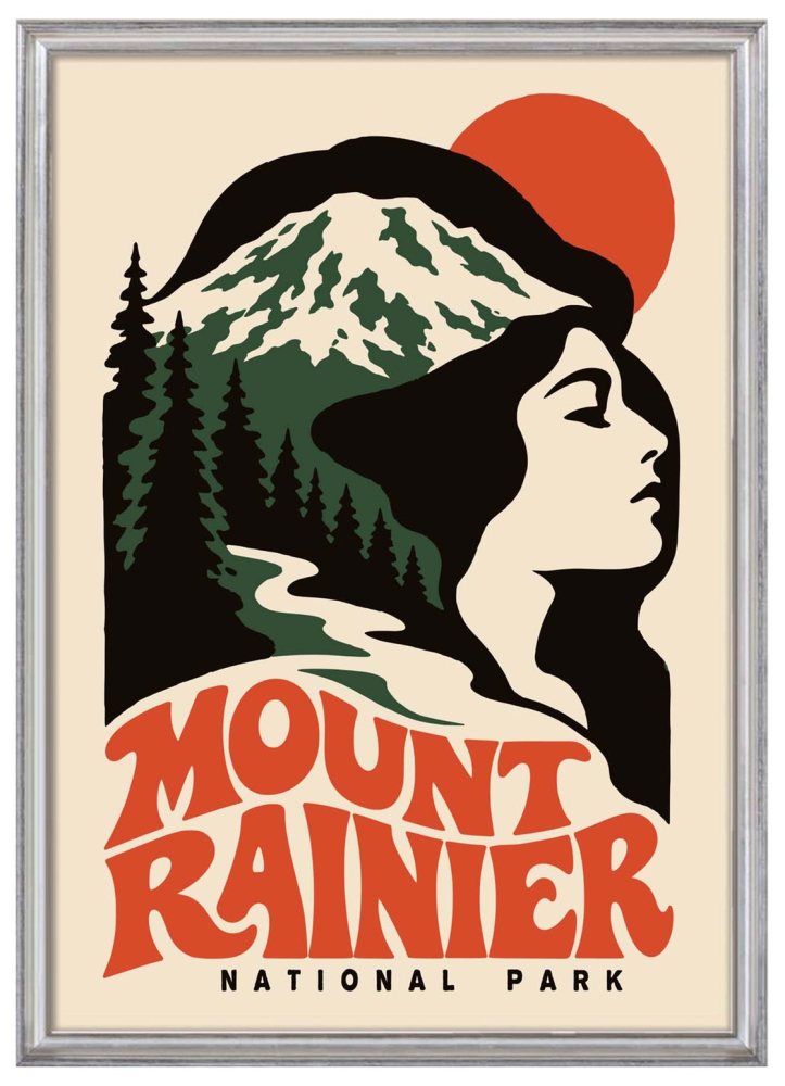 Mount Rainier National Park Travel Print