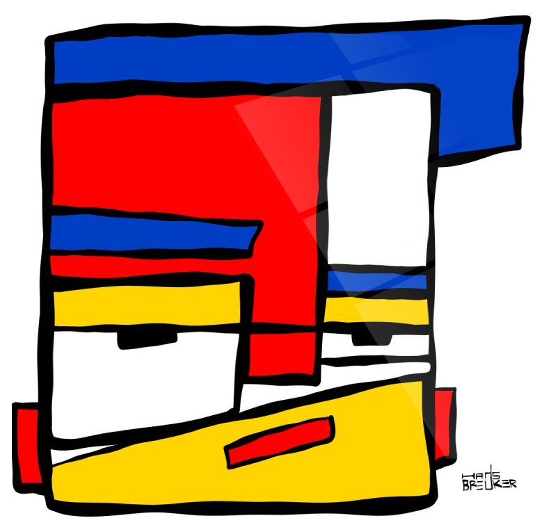 Composition in blue. Mondrian. Icon