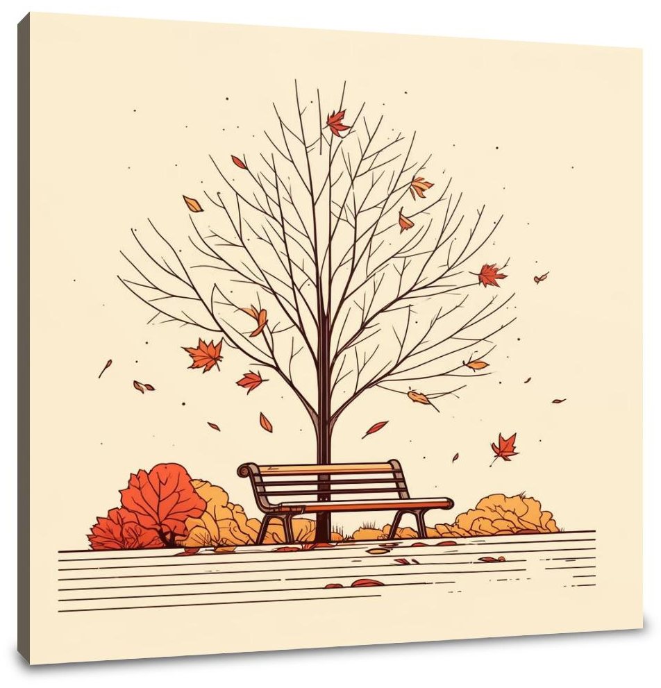 Autumn Park in Warm Colors Canvas