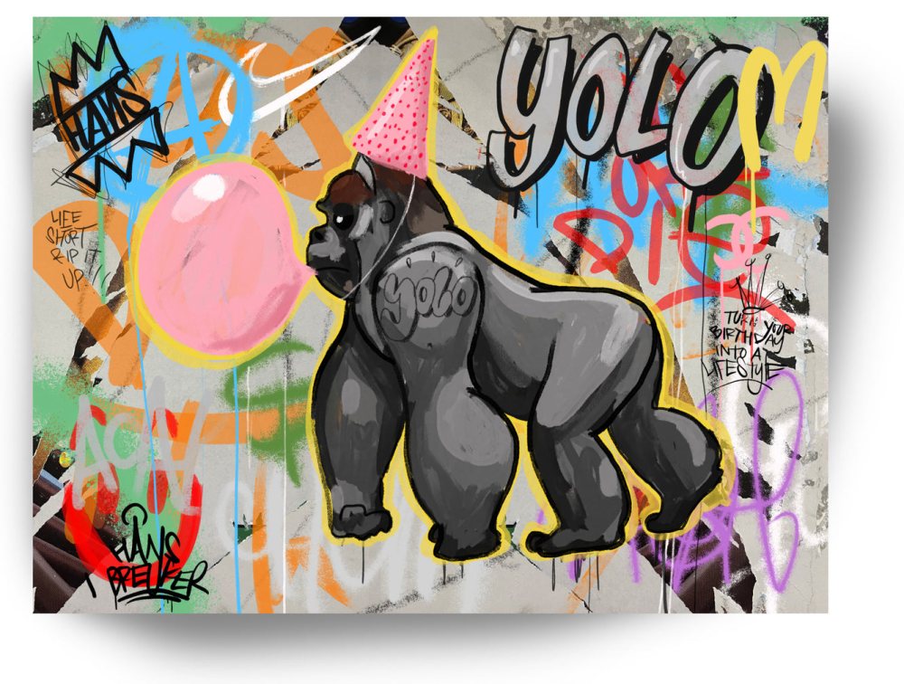 Party Gorilla YOLO streetart