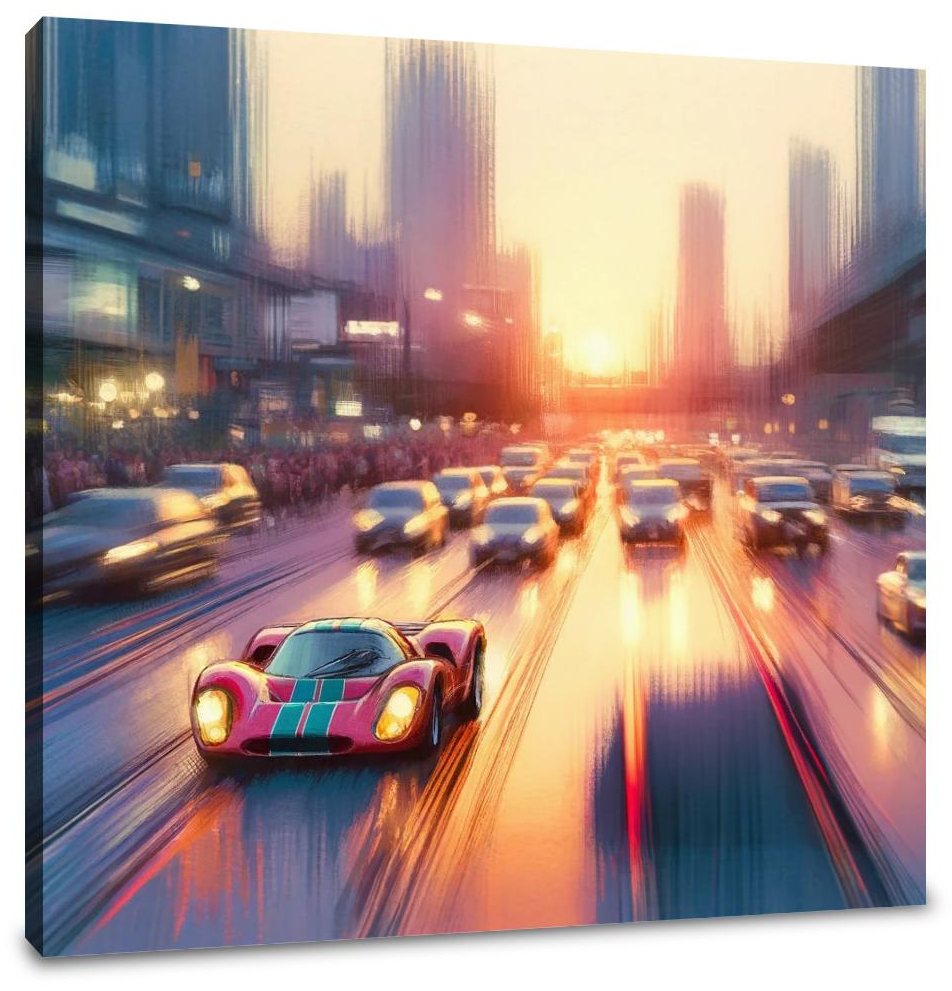Sunset Solo Racer Canvas