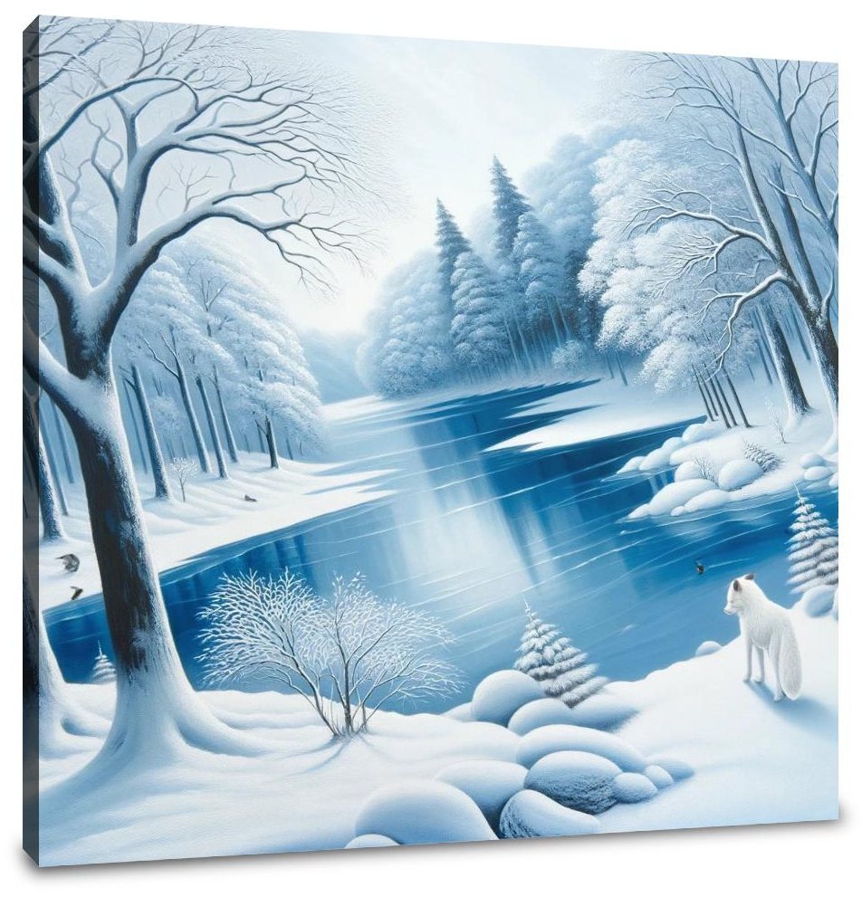 Winter Serenity with Fox Canvas