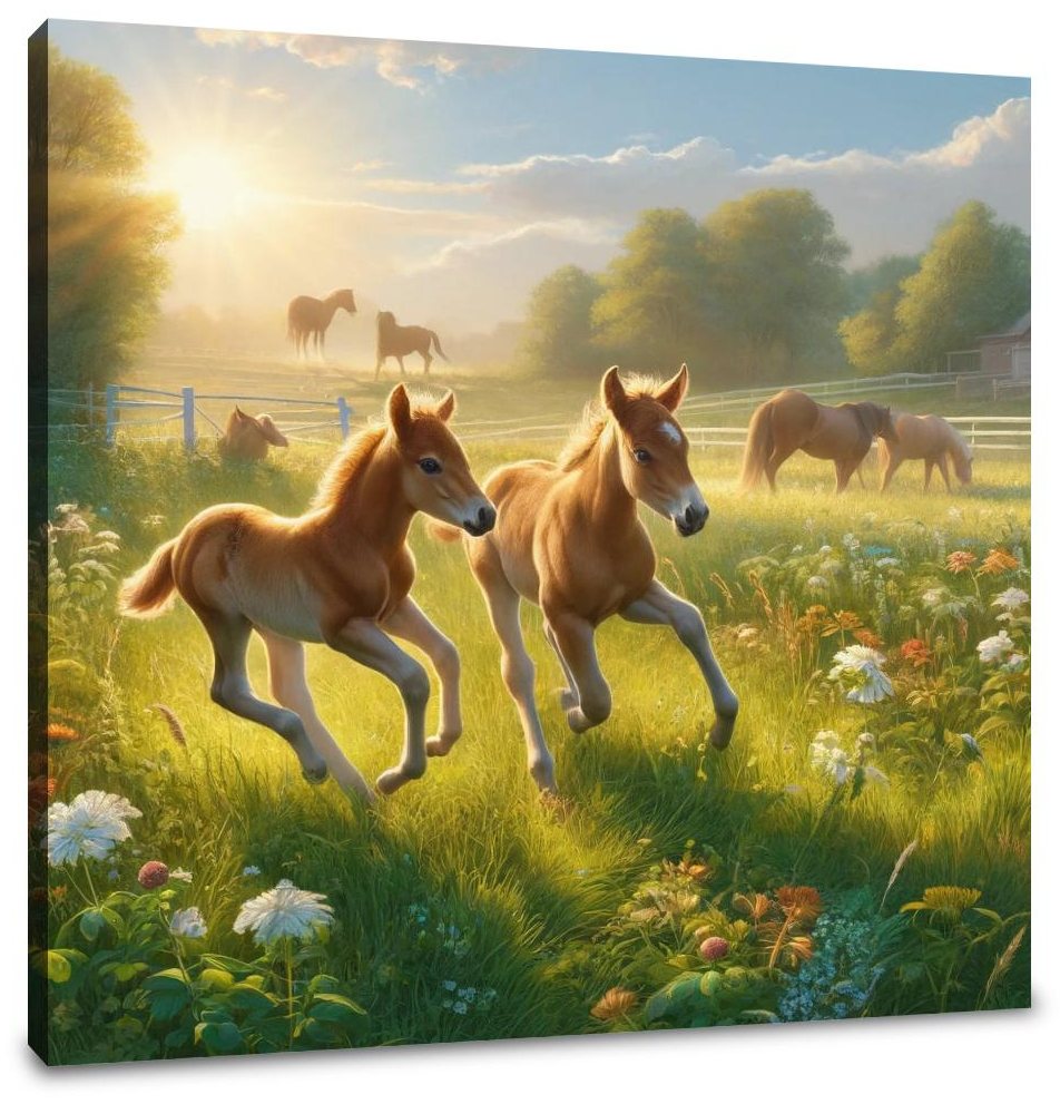 Frolicking Foals Canvas
