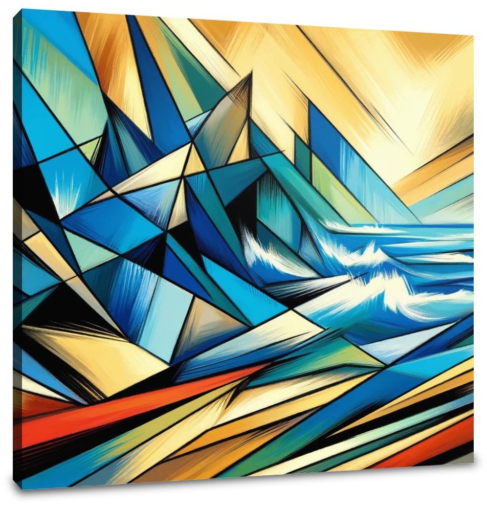 Cubist Waves Canvas