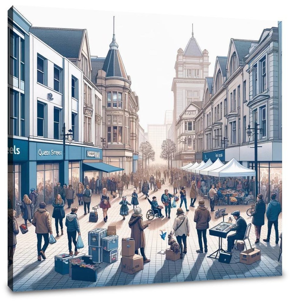 Queen Street Cardiff Canvas