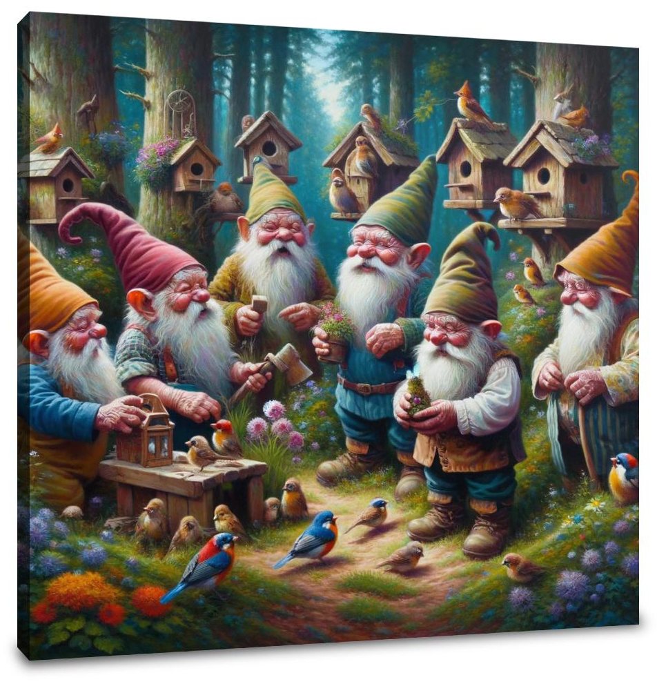 Enchanted Woodland Gnomes Canvas