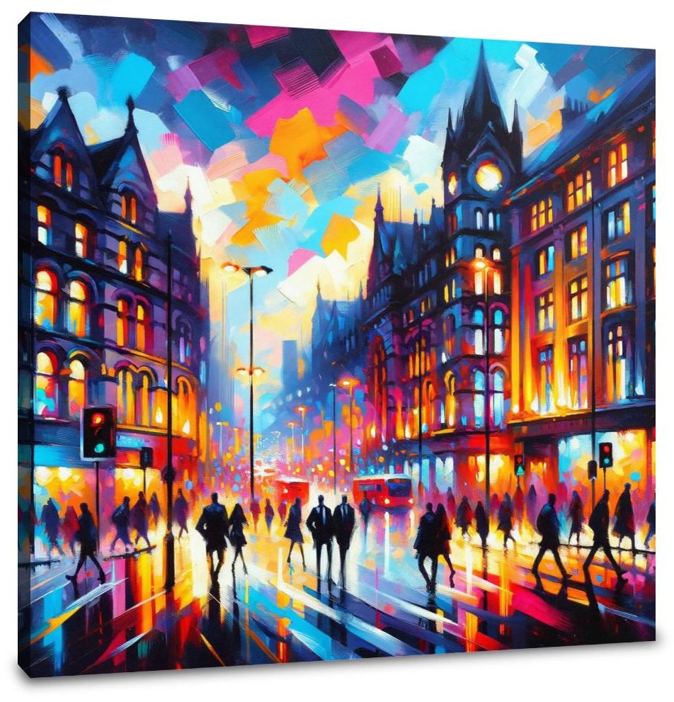 Manchester Oxford Road Twilight Canvas
