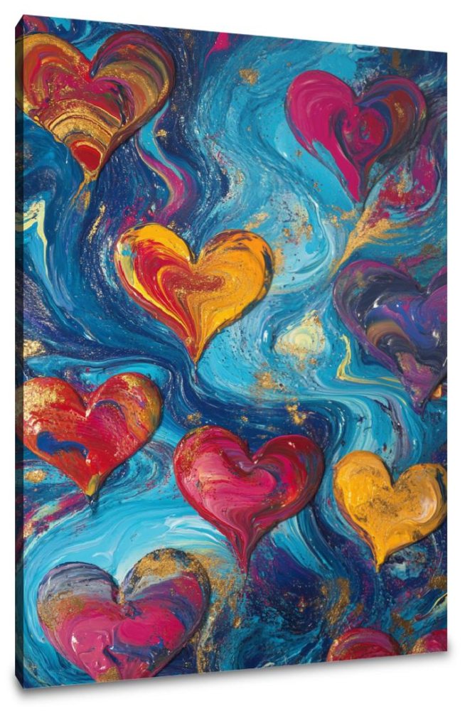 Abstract Hearts Canvas