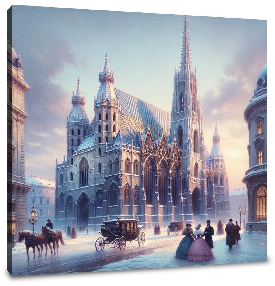 Winter Evening at St. Stephen's Canvas