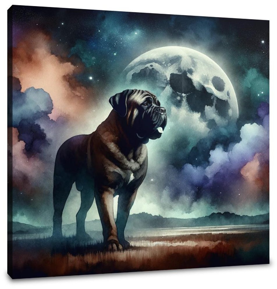 Moonlit Guardian Bullmastiff Canvas