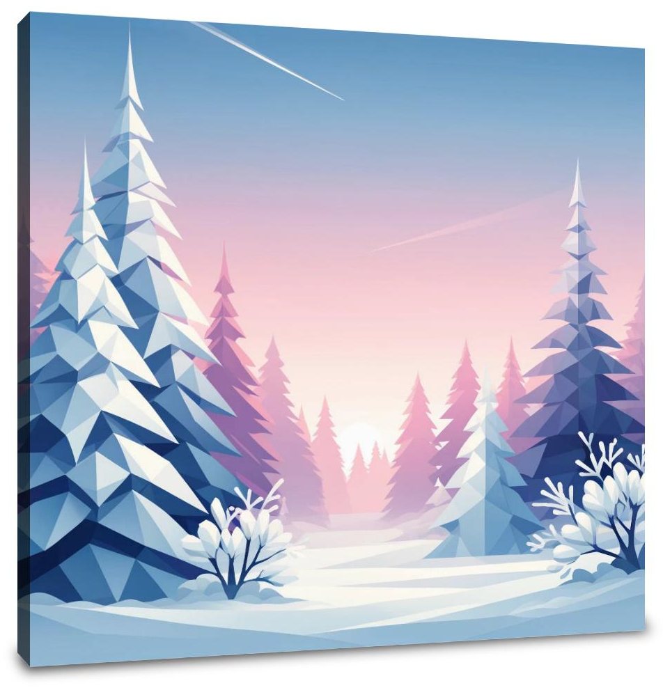 Frosty Dawn Geometry Canvas