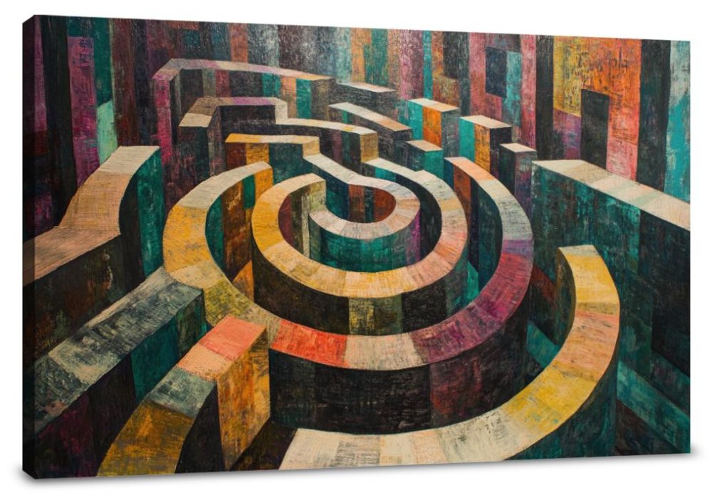 Geometric Labyrinth Canvas