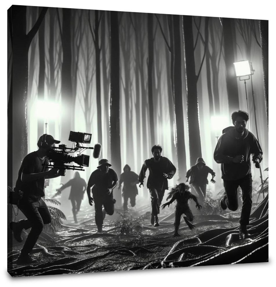 Forest Chase Horror Canvas