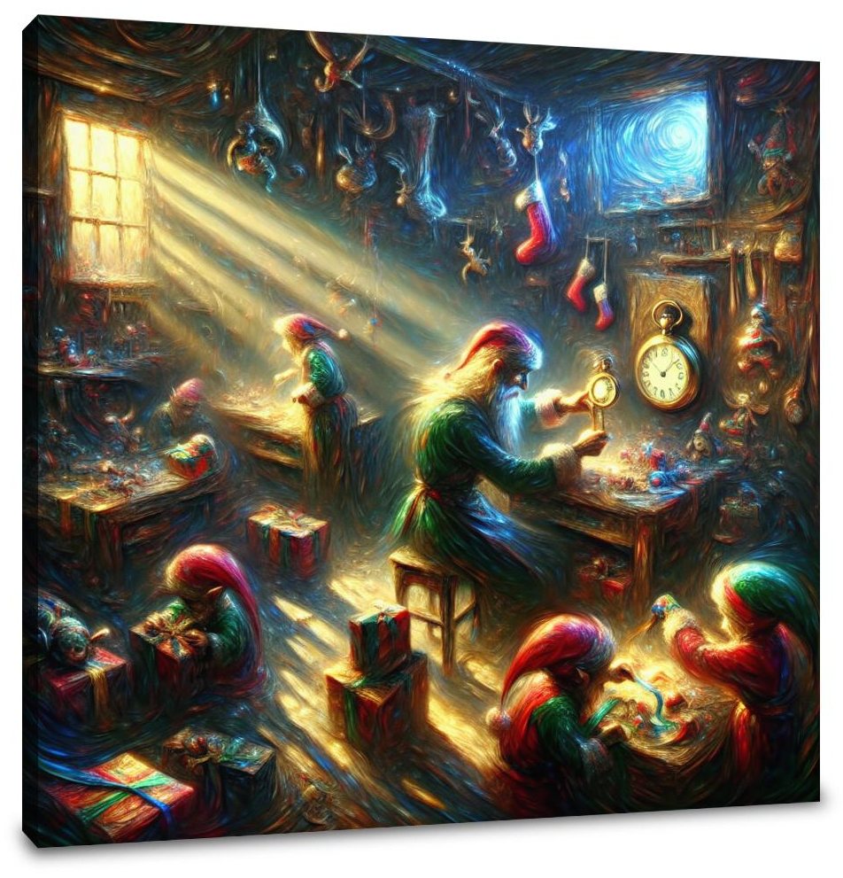 Santa's Midnight Countdown Canvas