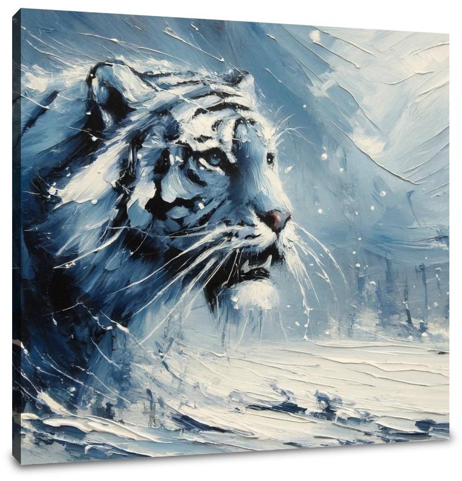 Winter Tiger Stare Canvas