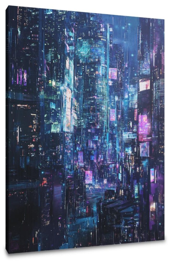 Neon Reflections Canvas