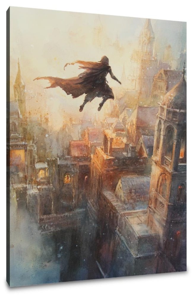 Dawn's Leap Rooftop Canvas