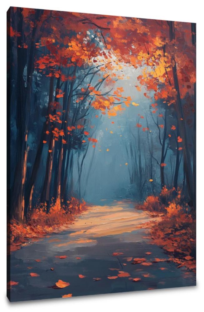 Twilight Autumn Leaves Canvas